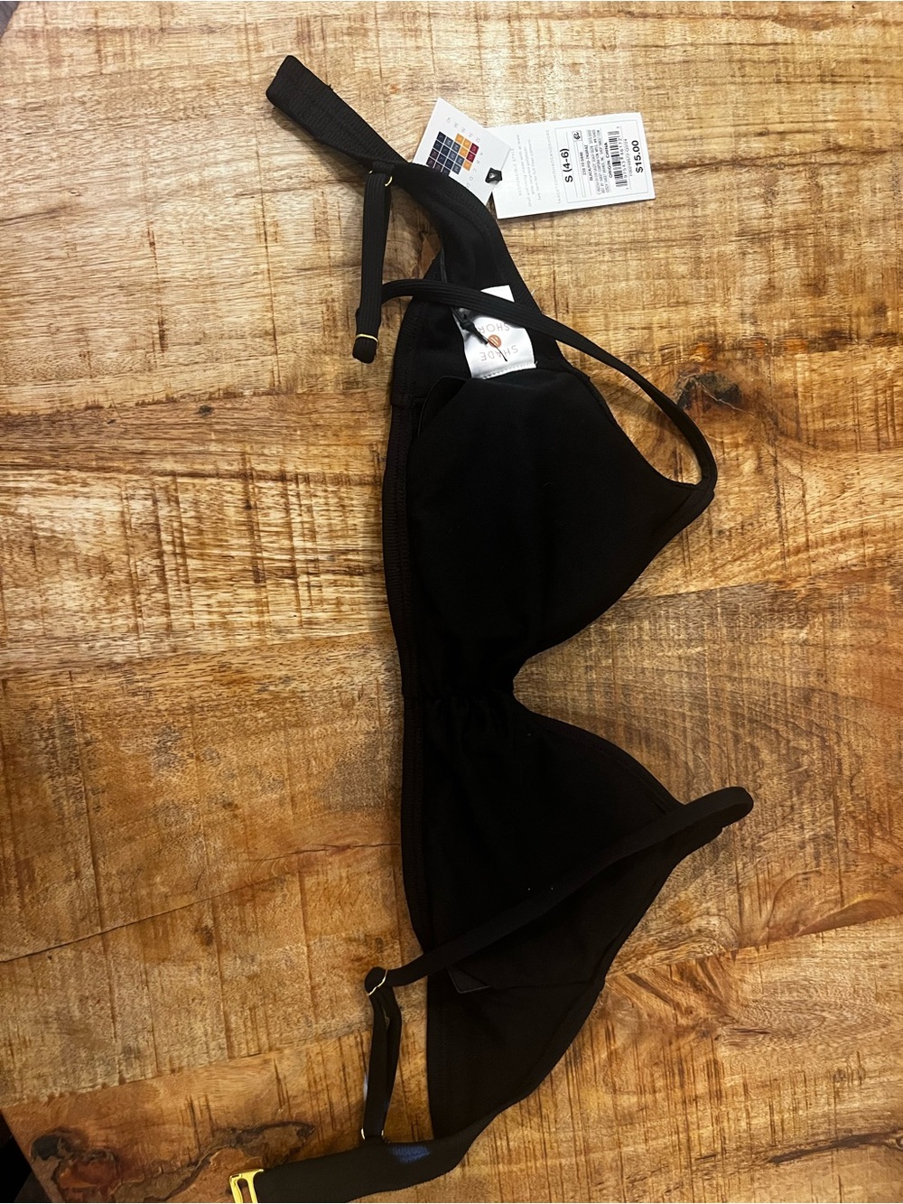 Shade & Shore Black Scoop Bikini Top